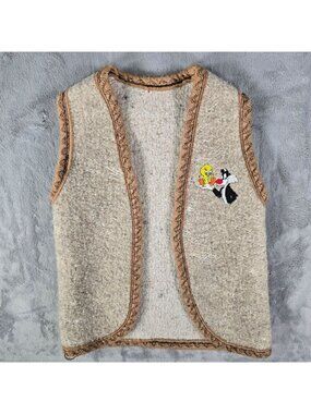 Distressed Vintage 1980s Looney Tunes Sylvester and Tweety Vest (Girls 7/8)